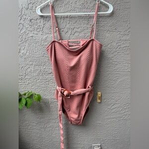 Dusty Rose Textured women’s One Piece Swimsuit